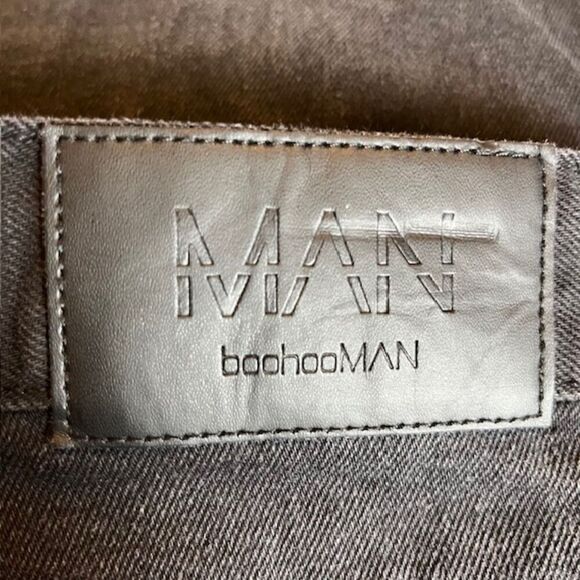 BoohooMAN Men's Black Denim Jeans Button Fly Dark StoneWash Size 36 - Picture 7 of 11